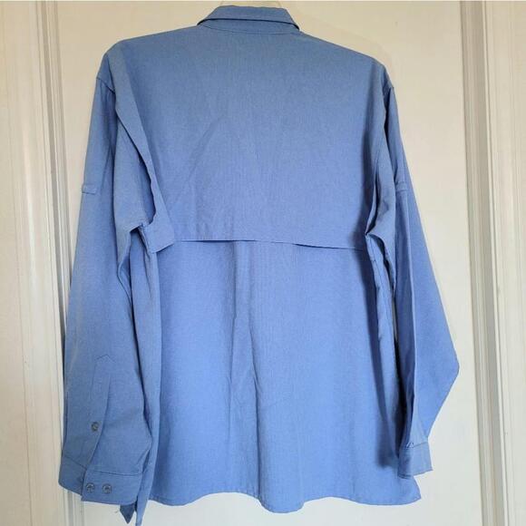 Men's Wilderness Pro Blue Long Sleeve Button Up Shirt Size XL - Picture 4 of 5